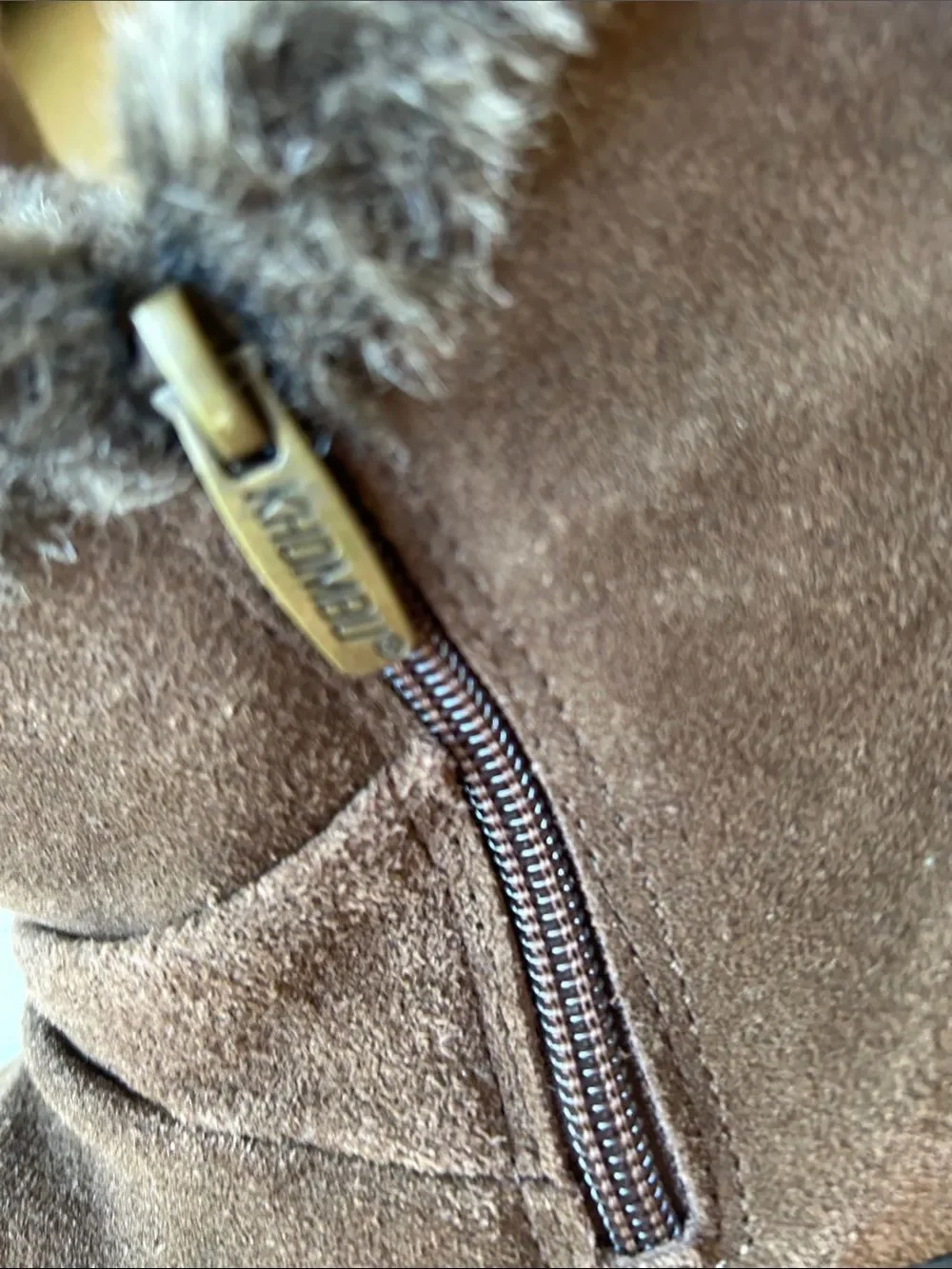 Khombu Brown Faux-Fur Trim Suede Winter Ankle Boots